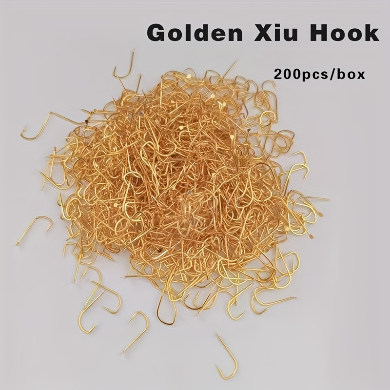 200pcs golden fishing hooks small fish sharp durable mini - Temu Canada