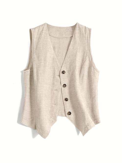 womens spring summer casual vacation short linen suit vest jacket