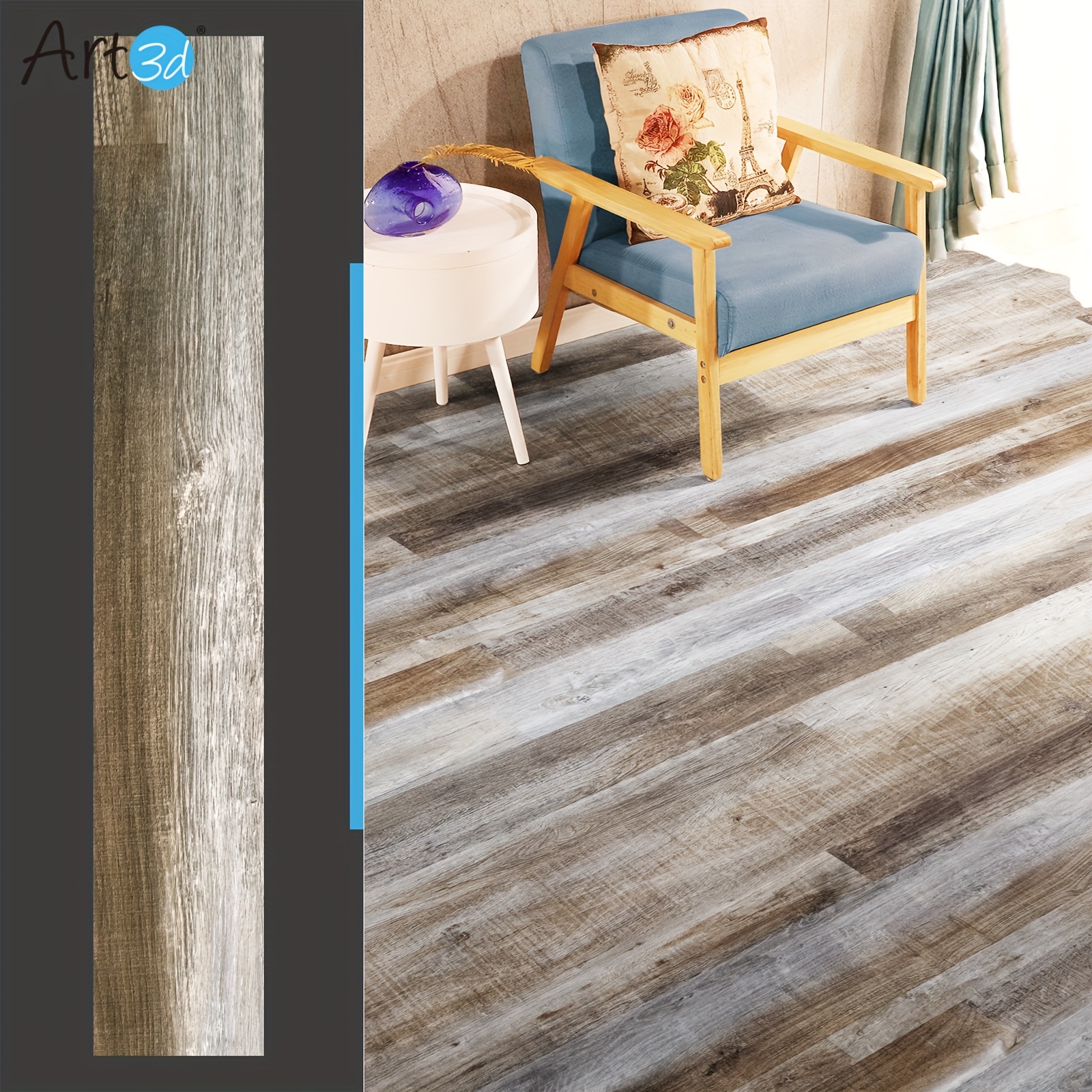 

Art3d 36-pack Self-adhesive Flooring Tiles, 36" X 6" X 0.06" Luxury Vinyl Plank In , 54 /case