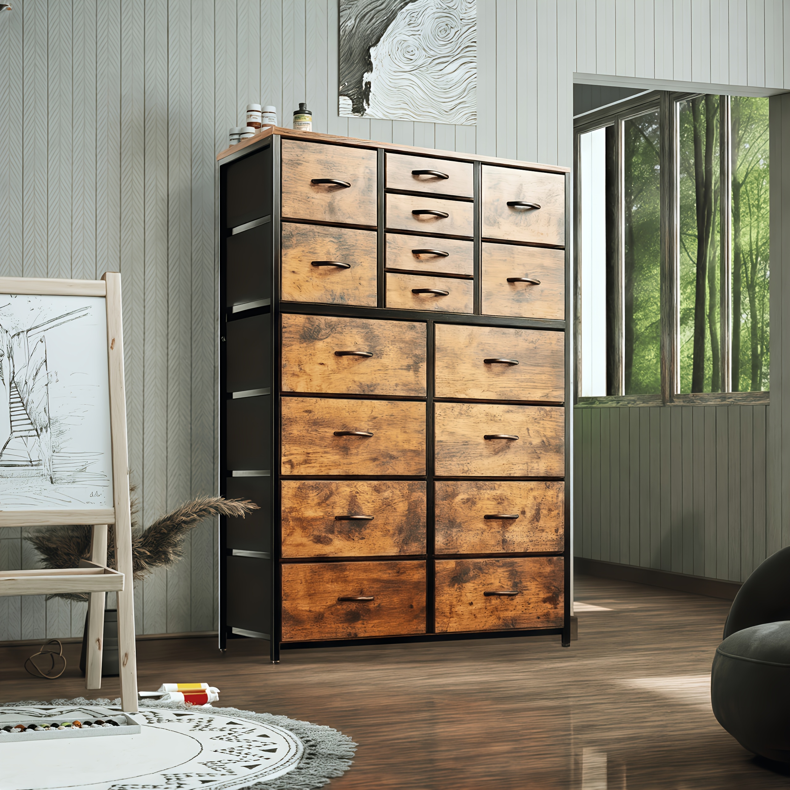 TEMU Tall Multi-drawer Dresser, Spacious Storage Tower Organization, Durable Cabinet For Living Room, Hallway, Bedroom, Office, Dressing Room,