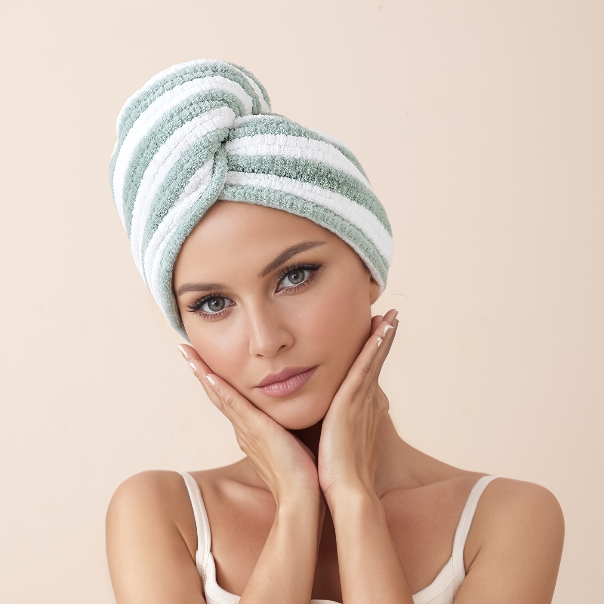 TEMU 1 Serviette à cheveux extra épaisse et super absorbante - Grande serviette de bain et de soin capillaire à séchage rapide avec texture douce en