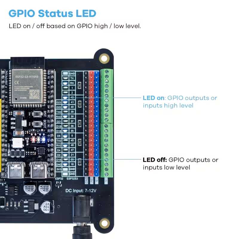 לוח התקפה למודול esp32/esp32-s3 , מודול חיישן, בלוק מסוף עם מכסה ראש, זמין בשלושה מפרטים פרטי מוצר 2