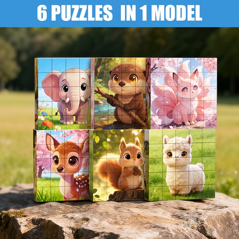 25pcs Magnetic Cubes Animal Patterns Set