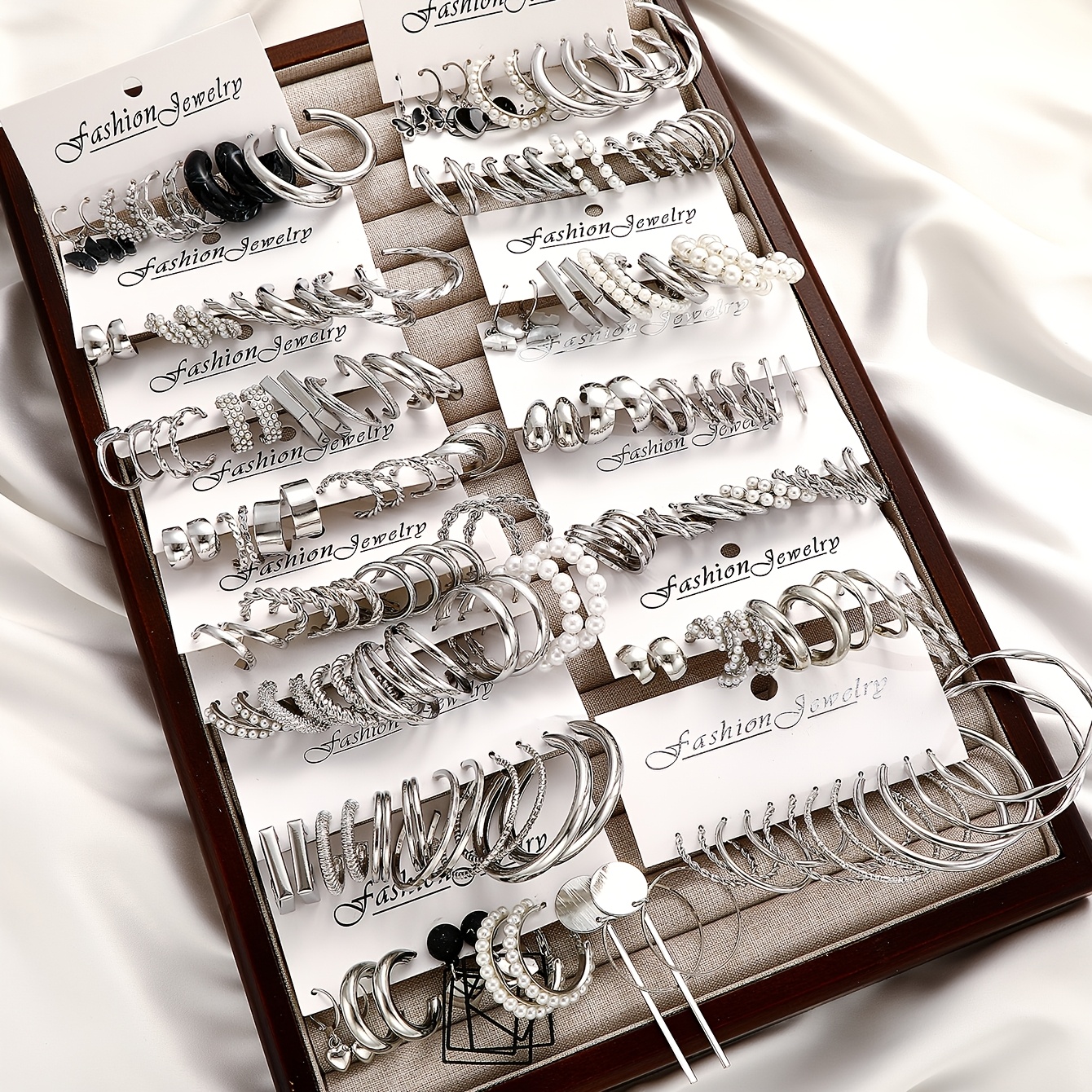 TEMU 48pcs Retro Elegant Earring Set With Artificial And Elements, Geometric And Twisting Design, Resin And Alloy Suitable For Women, Suitable For And Gift , Suitable For Valentine's Day