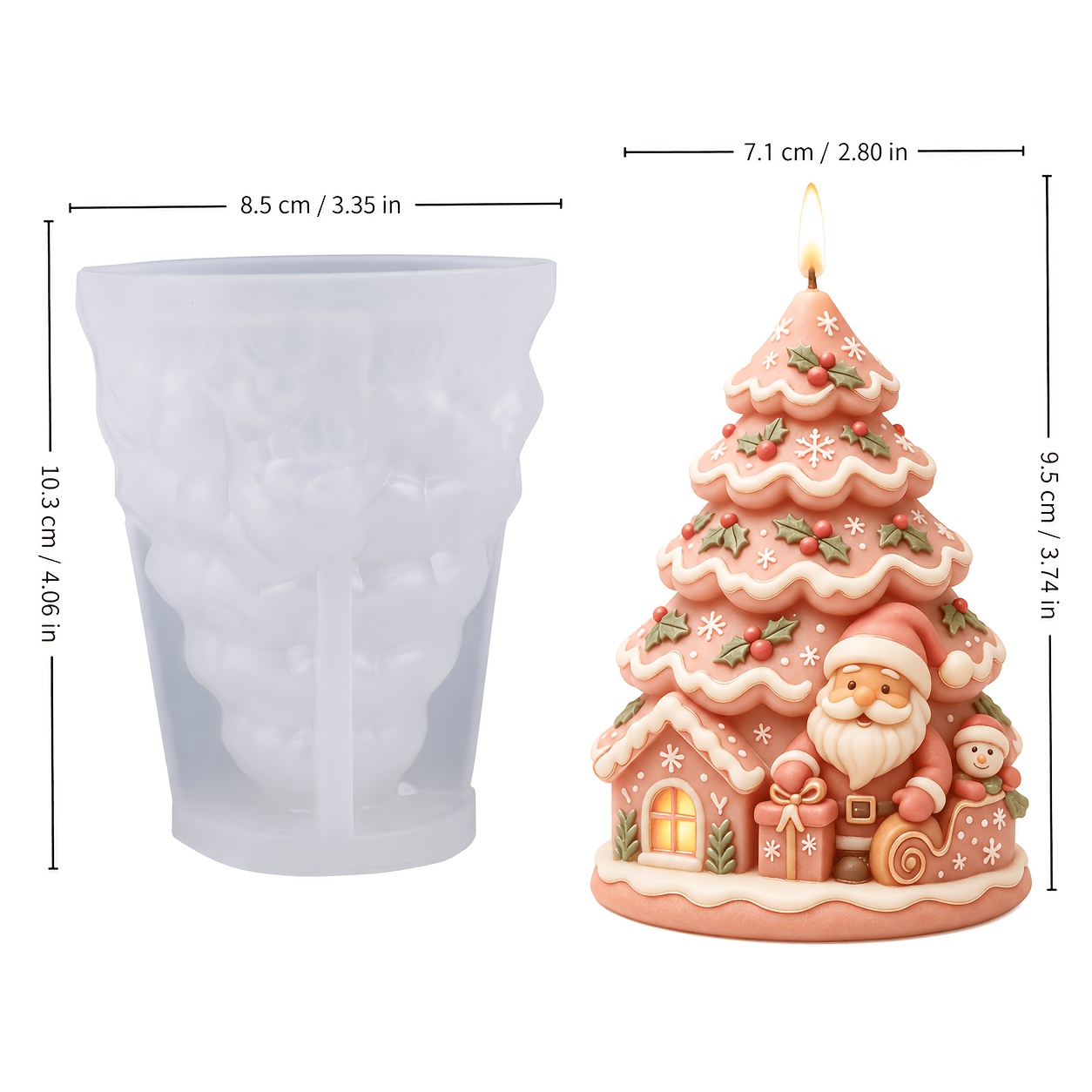TEMU Stampo in resina e silicone. Albero di Natale a forma di monopezzo che elementi di , una , una casa di pan di zenzero, un , e . Pu簷 utilizzato