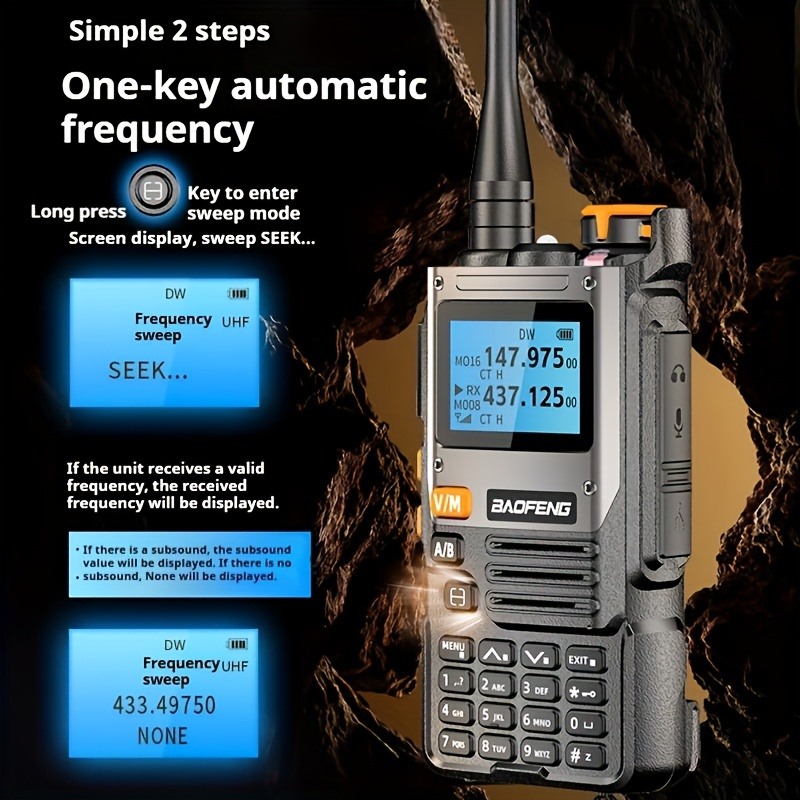 Talkie-walkie 5W, émetteur-récepteur multibande, récepteur de