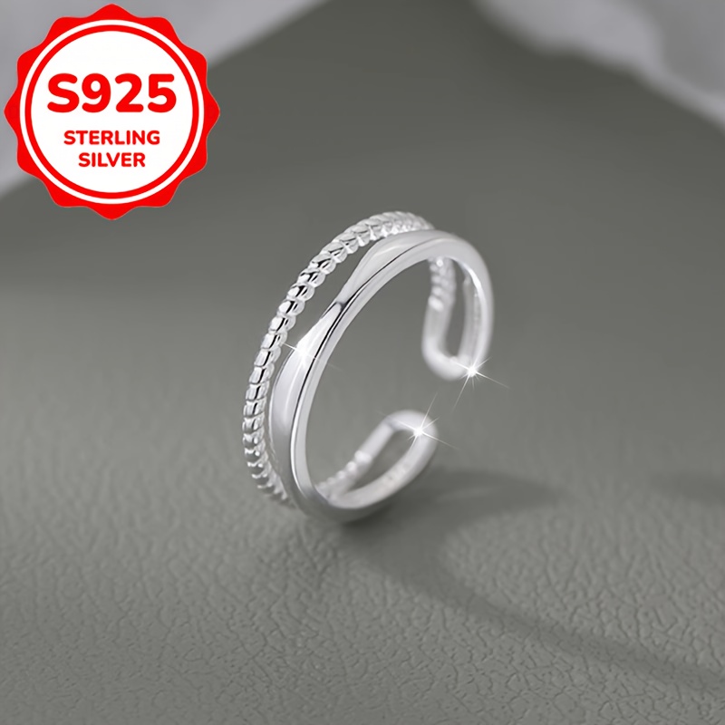 Women's Double-layer Minimalist S925 Sterling Silver Ring