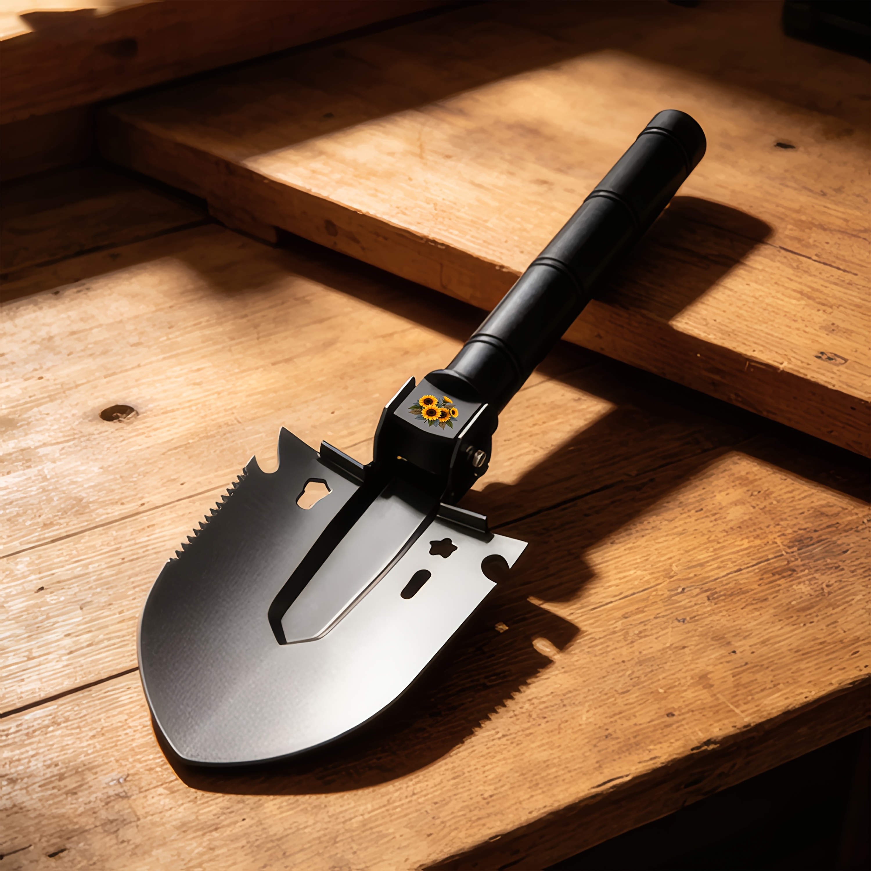 Sunflower Floral Pattern Multi-Functional Shovel for Outdoor Use