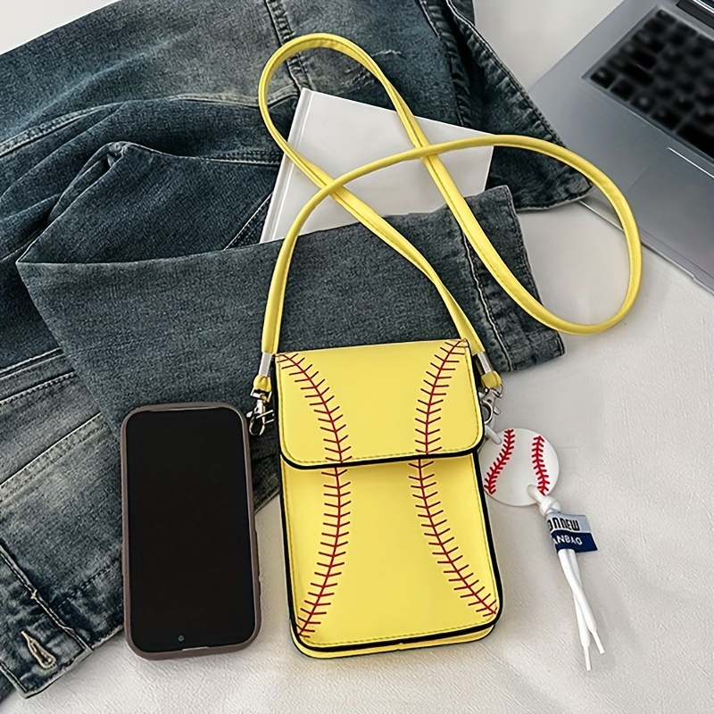 baseball inspired crossbody phone bag women – adjustable Temu