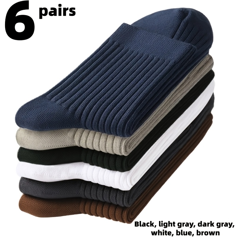 TEMU 6 Pairs Of Mixed Color Casual Thin Breathable Socks For Men, Women's Socks, Mid-calf Socks, Sports Socks, Casual Socks, Breathable Socks,