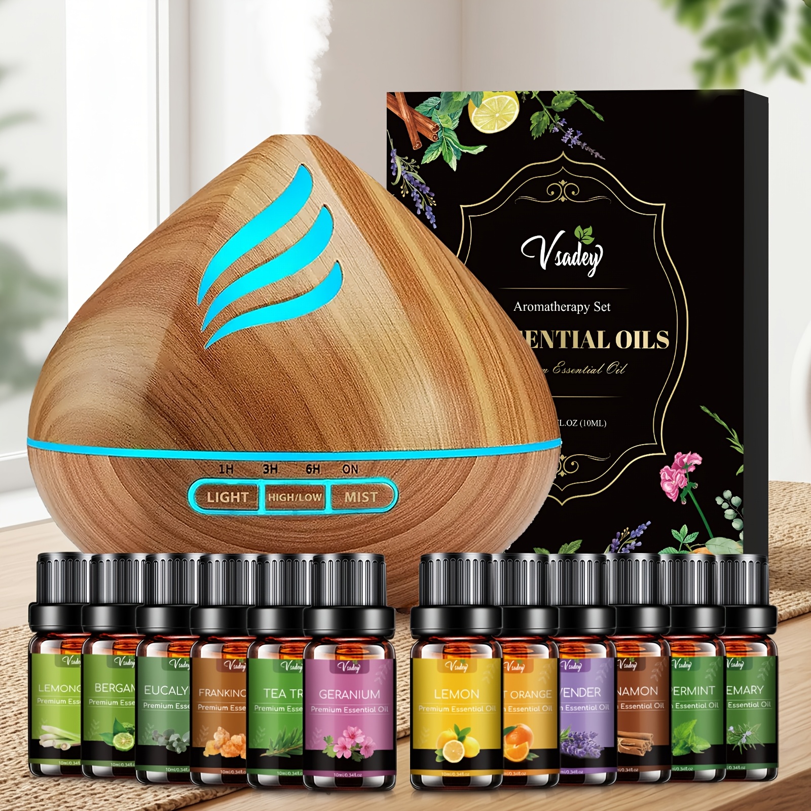 TEMU Diffuser - 500ml Large Capacity, 7 Color Options, Humidifier, Ideal For Home And Office Use, Room Decor, Great For Men And Women, Holiday Gifts,