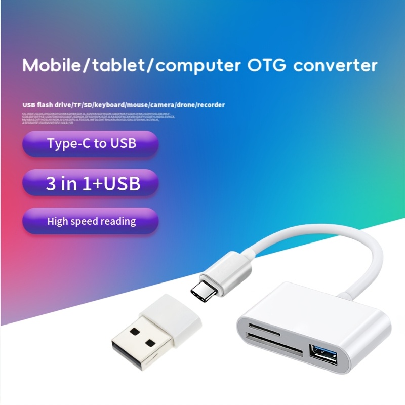 

3-in-1 Usb- Reader Set - Data Transfer For Phones, Tablets, Cameras, Computers & Drones