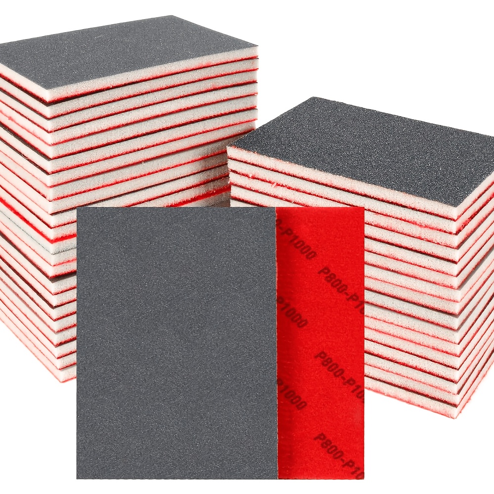 TEMU 40 Stück Schleifschwämme | Eine Kombination aus Schleifpapier von 180 bis 2500 Körnung, waschbare und wiederverwendbare Schleifblöcke, geeignet