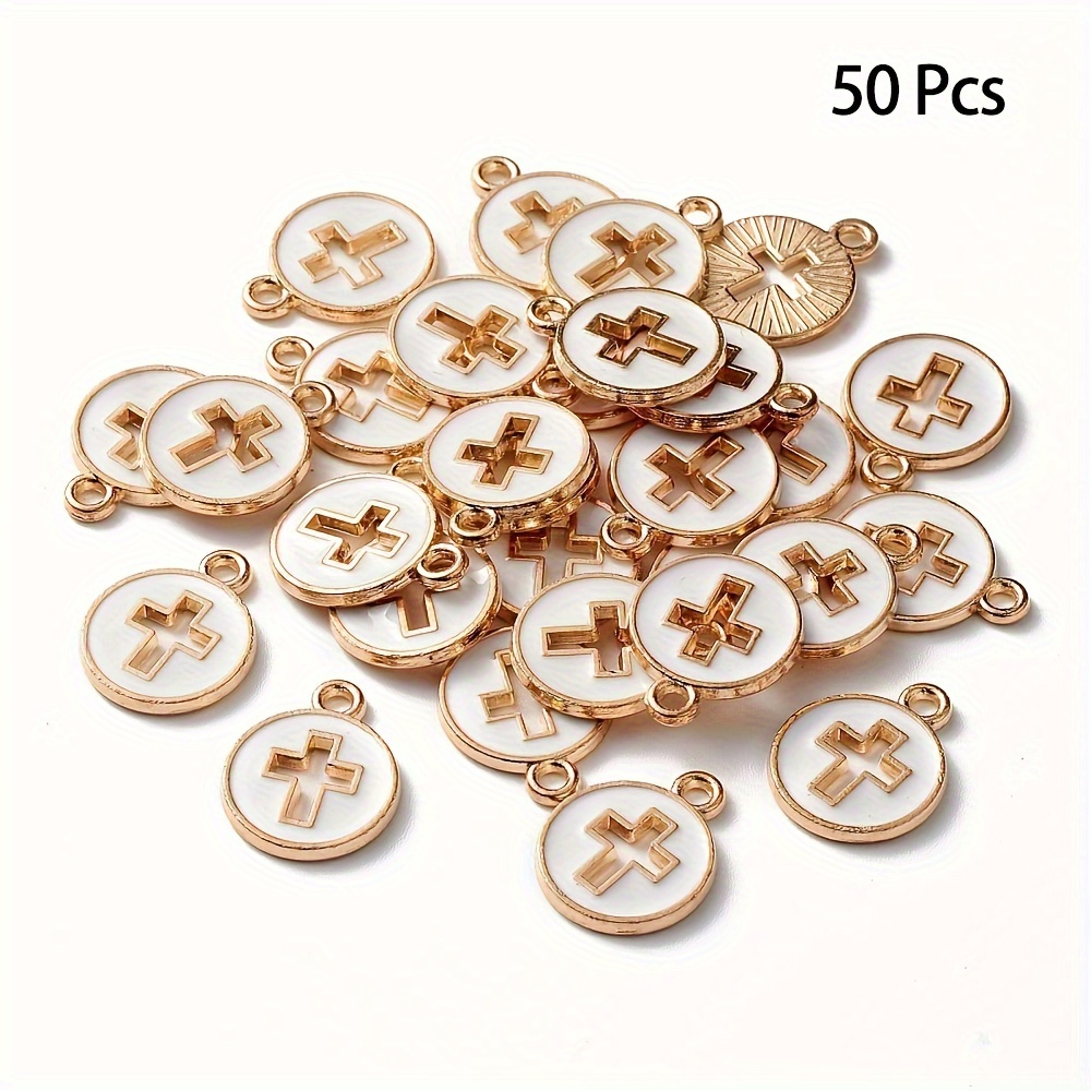 50pcs Enamel , Zinc Alloy Pendants For Making - For Bracelets & Necklaces