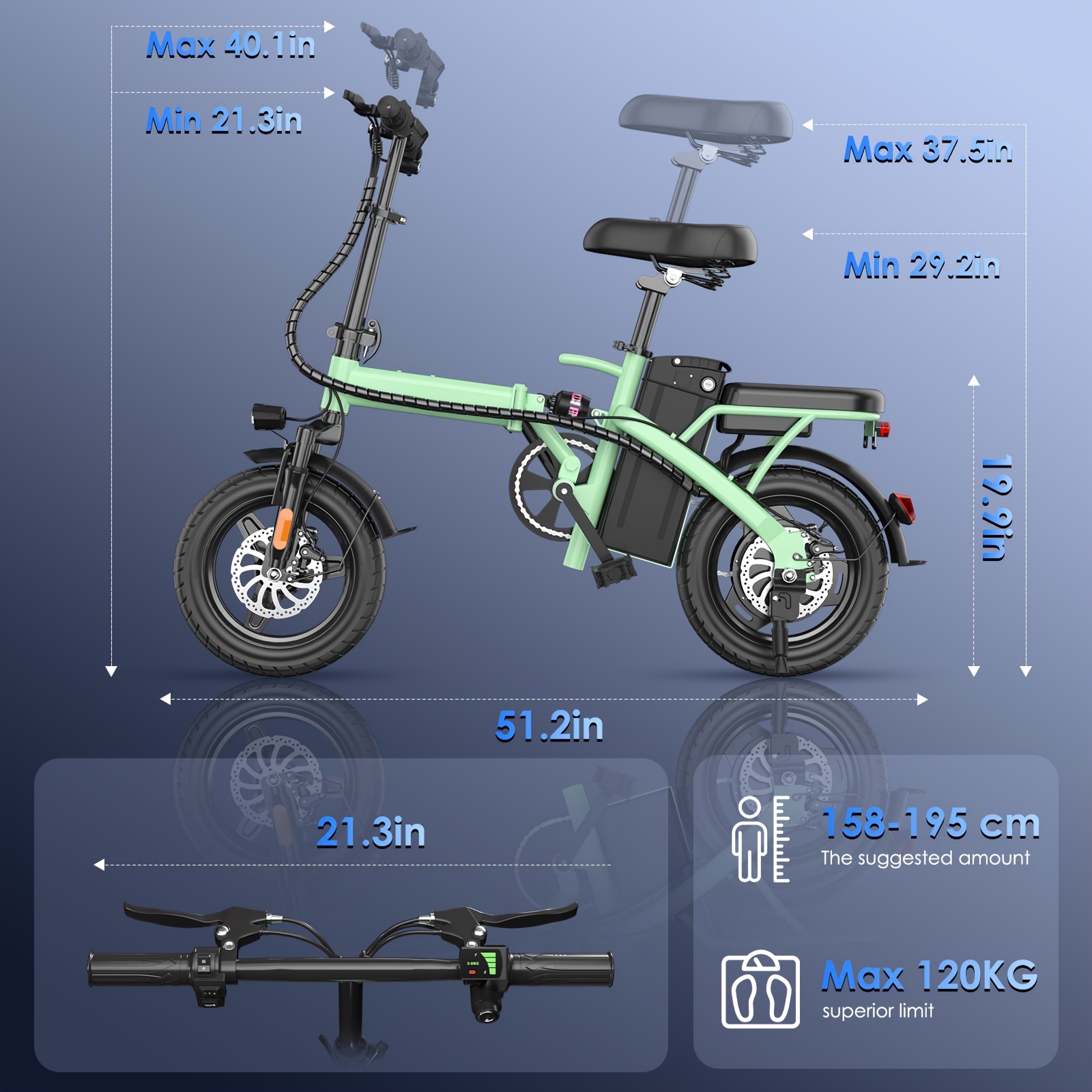 48v 10ah removable battery folding electric bike 350w motor - Temu