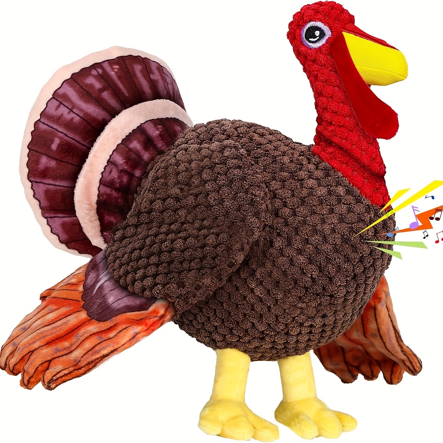 

Pet-friendly, Plush Turkey Dog Toy - Chew And Teething Plaything For All Breeds, Dog Toys For Aggressive Chewers, Print