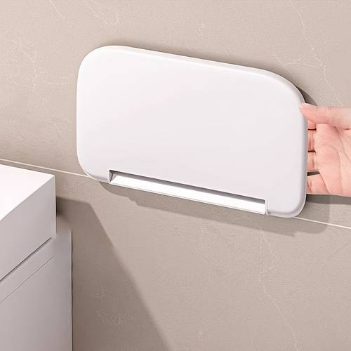 set of two wall mounted foldable storage racks that no drilling a white plastic space saving solution featuring compartments ideal for hanging in the bathroom kitchen bedroom or office compact shelf measuring 27 0 inches