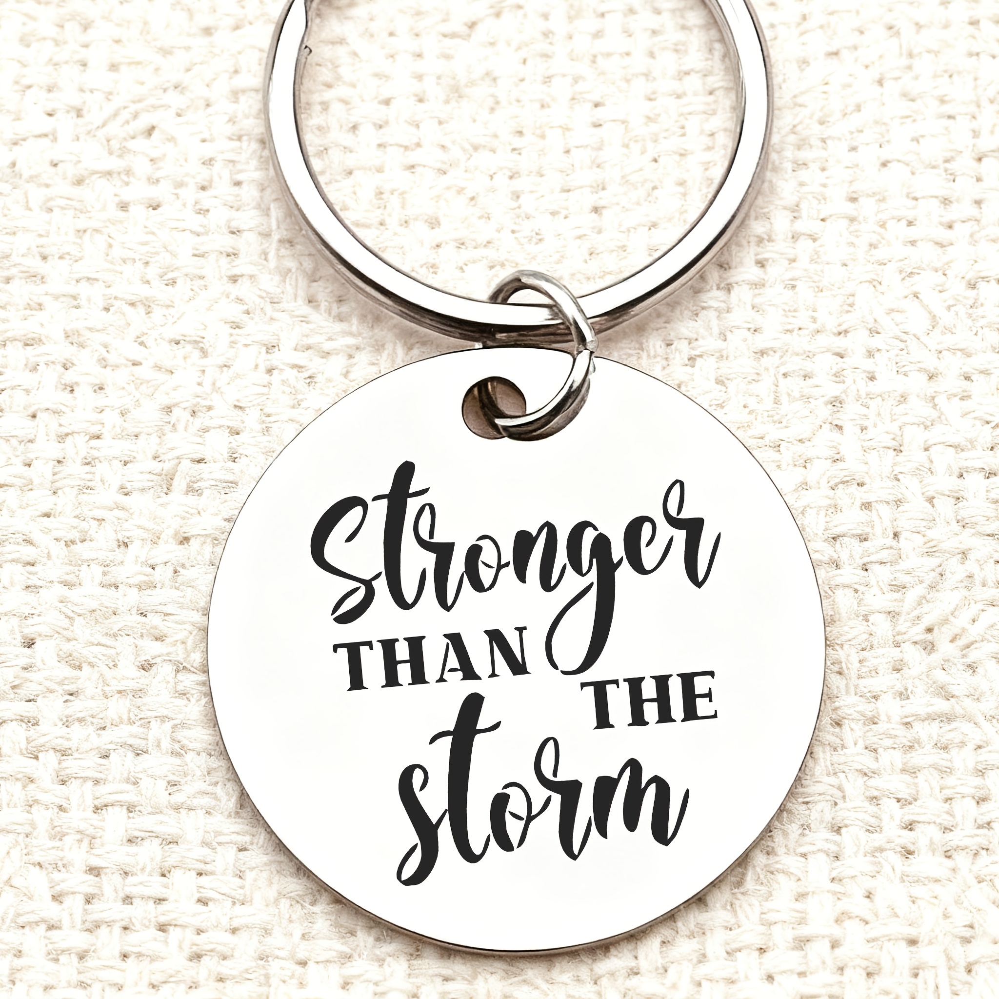 TEMU "stronger Than " Stainless Steel Keychain, Engraved With Additions Of And Strength, A Gift For , And Colleagues, A Small Companion For During