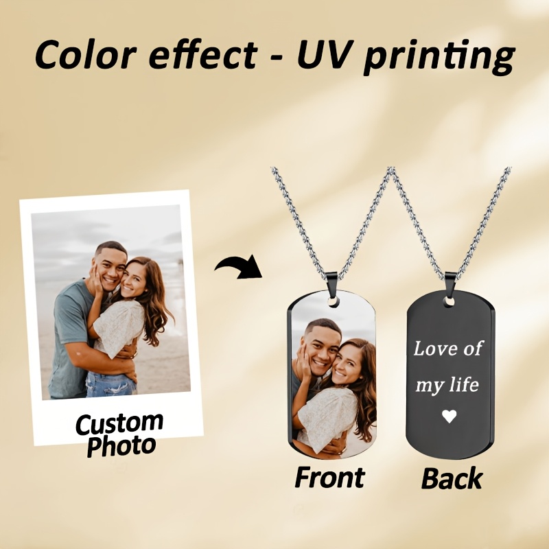 Customized Photo Laser Engraved Pendant Necklace