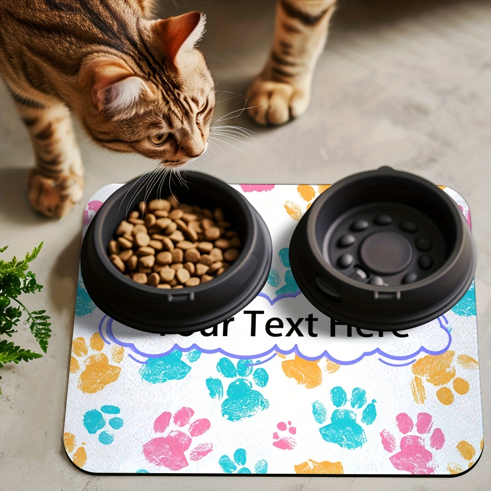 Custom Pet Feeding Mat Name Absorbent Non slip Dog Cat Food - Temu