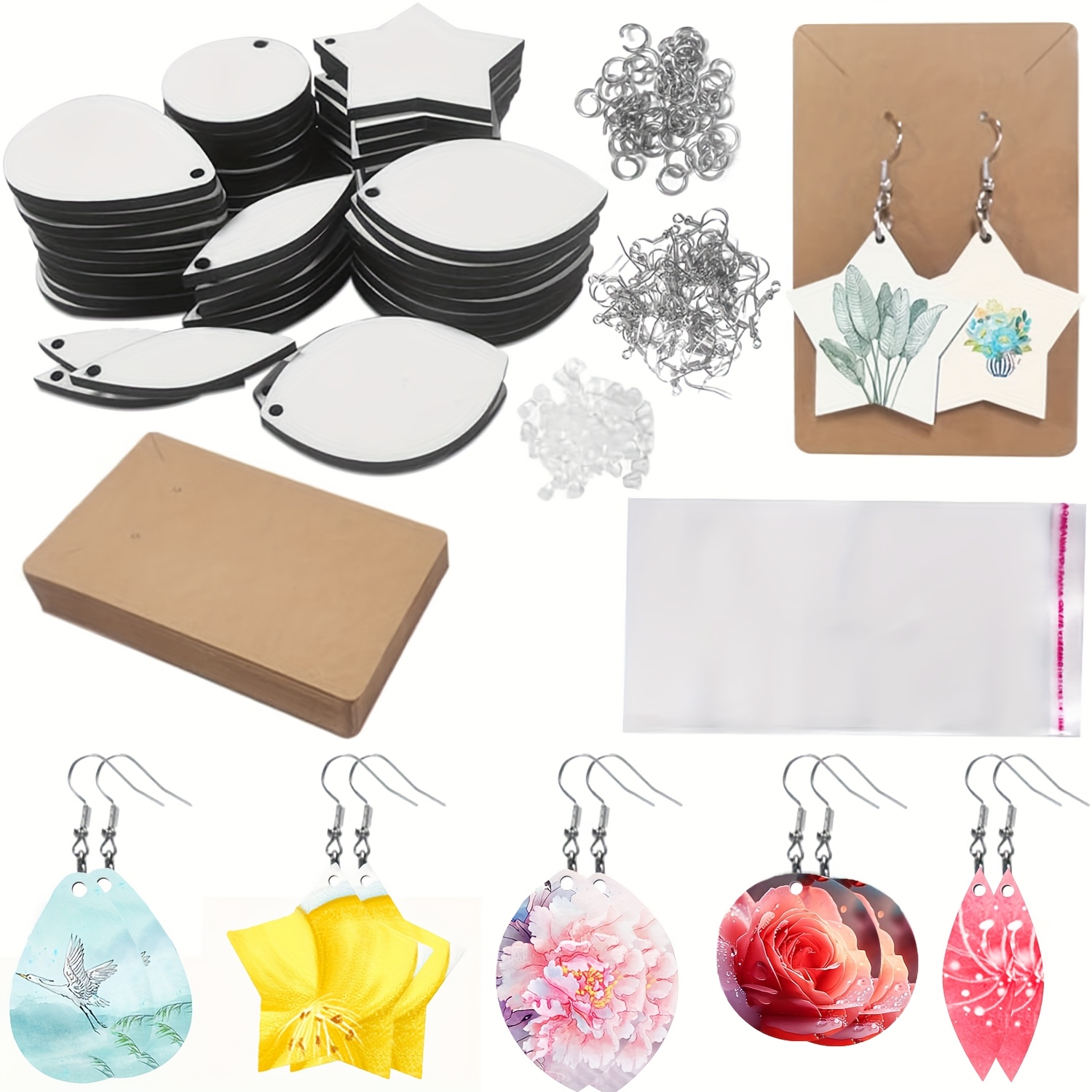 

Kit de Fabrication de Boucles d'Oreilles DIY 250pcs - Matrices de Sublimation en de & Cartonné pour la Création de Bijoux et Cadeaux, Carton, Panneau de