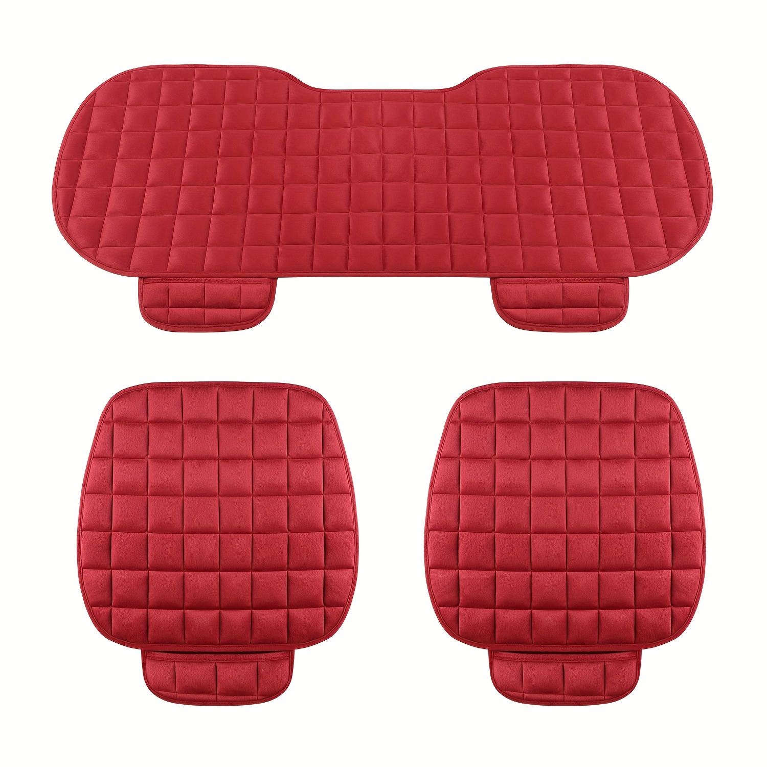 TEMU Winter Plush Car Seat Cushion Set - 3pcs (front Driver/passenger Seat + Rear Seat) - Warm, Smooth, Soft, And Comfortable Velvet. Ideal Gift For