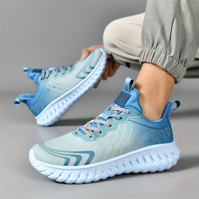 Men'S Running Shoes - Lightweight Sneakers, Breathable Toe Design, MD Sole - Blue/Black/Orange Accents, Suitable for Gym, Jogging, Daily Wear - All-Season Performance Shoes, Dynamic Appearance, Secure Fit, Lace-Up Training Shoes