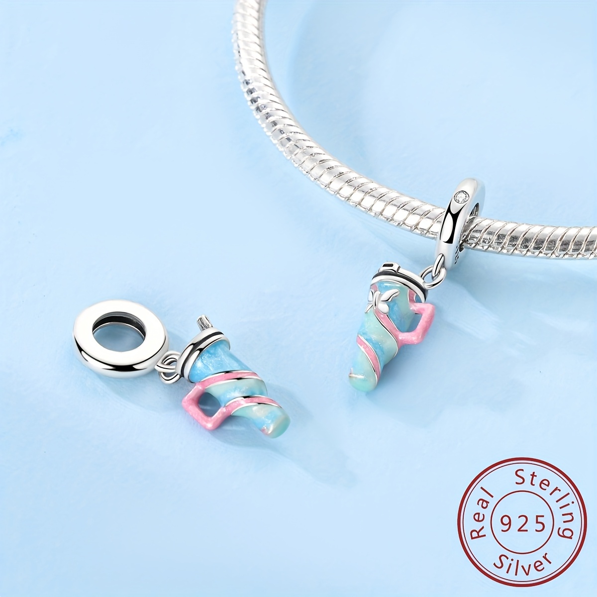 

1pc 925 Silver Thermal Mug Pendant