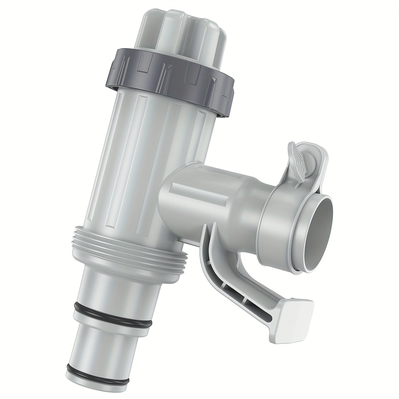 TEMU Plus Size Pool Plunger Valve For Above Ground Pools - Durable Plastic Shut-off Valve With Adjustable Control, Essential Pool Accessory For
