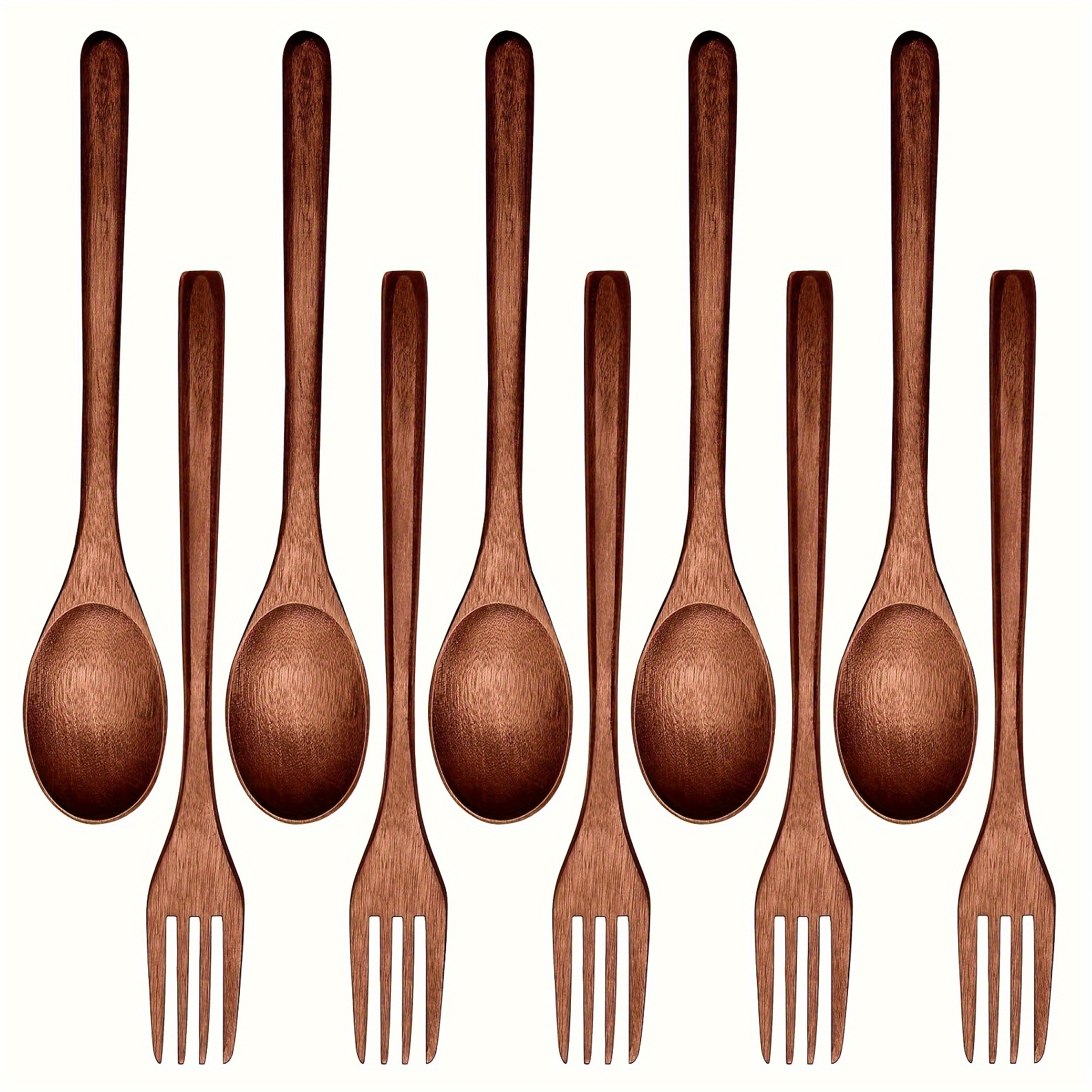 

[top-] 10pcs & Set - Reusable, Hardwood Utensils For Cooking And Eating