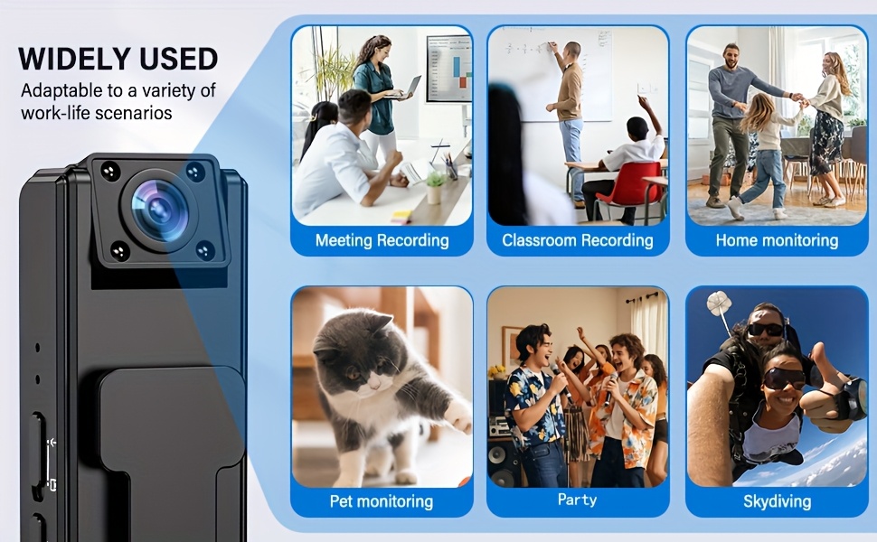 1 enregistreur vocal  9, portable et facile à transporter avec enregistrement 1080p full hd 2mp, clip de poche   — caméra audio portative pour  , sport, animaux,  ., cadeau idéal pour la rentrée ou toute occasion Détails du produit 3