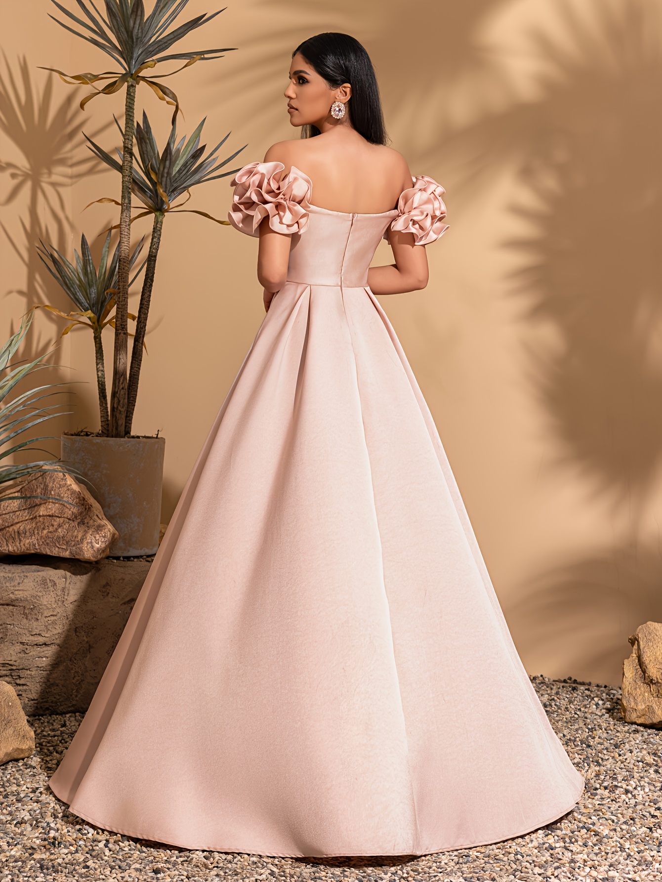 elegant shoulder satin formal dress puff sleeves - Temu Mauritius