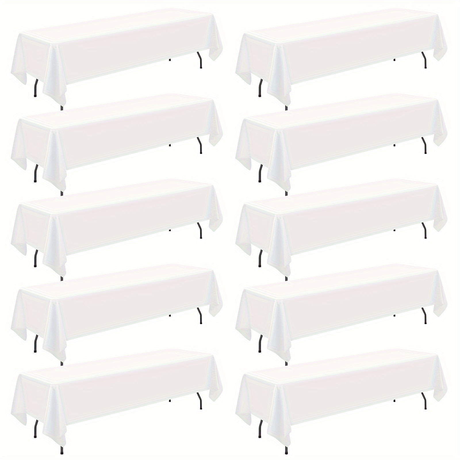 TEMU 10 Pack Tablecloth 6-foot Rectangular Table, 60 X 102 Inch Polyester Tablecloth, Washable Tablecloth Table, Buffet Parties And Weddings