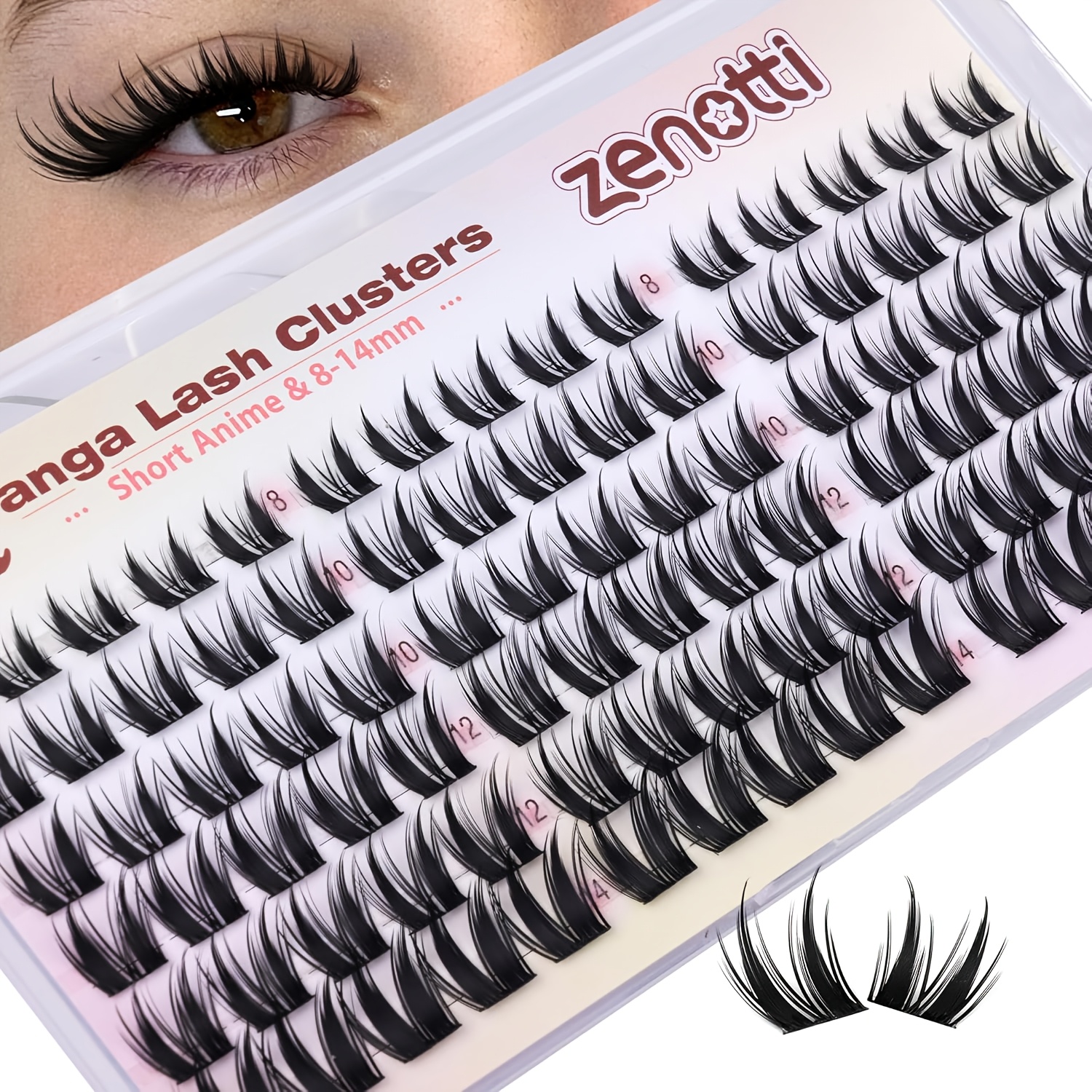Rabbit Eyelash : Comic-style Cluster Lashes, Fine Cluster Lash Extensions, Anime-style Single Cluster Lashes, Wet- Extensions With Pointed Tip Effect, Length 8-14mm