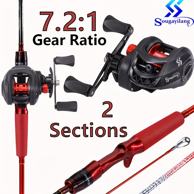 2pc baitcasting rod E Series carbon and glass fiber construction while the rod offers the angler High Medium Power for great sensitivity Sougayilang Fishing Rod, 2Pc Casting