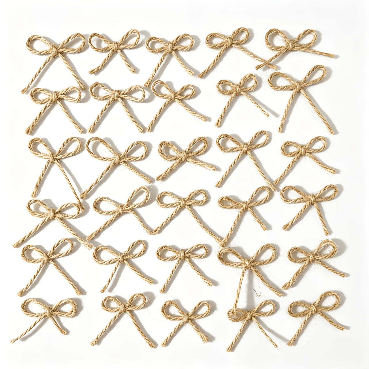 TEMU 30pcs Mini Bows Vintage Gift Box Flower Wrapping Additions Wedding Holiday Decoration Burlap Bow Auxiliary Materials Halloween Christmas