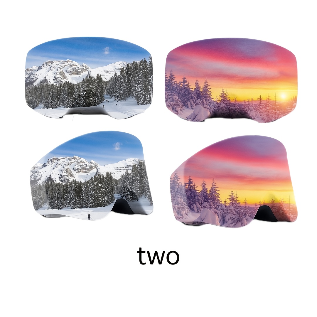 Image of 2pcs Ski Goggle Cover Set, Ski Goggle Case - Dust-proof Protective Cover, Suitable For Snowboarding And Outdoor (with Elastic Closure), Starry Sky Fabric Cover