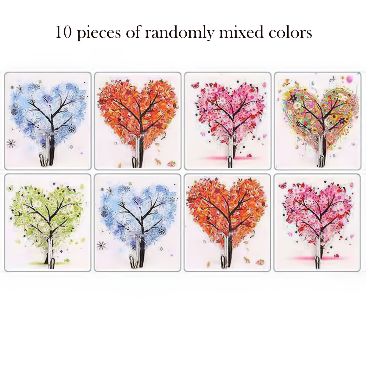 Image of 10pcs Non Punching Hooks, Super Strong Self-adhesive Wall Mounted Traceless Hooks, Universal Love Pattern Hooks For Kitchen, Bathroom, Bathroom, And Living Room, With Random Colors, Utility Hooks