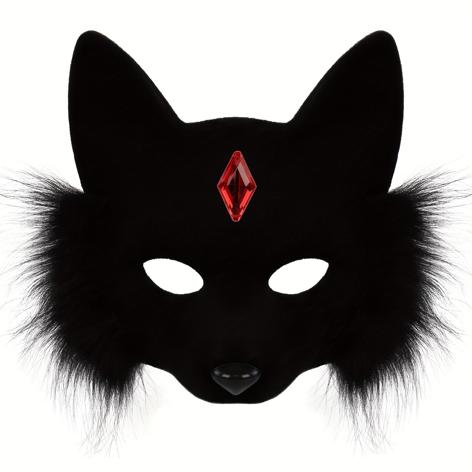 TEMU Animal Half Face Synthetic Gemstone Masks Mask Costumes Props