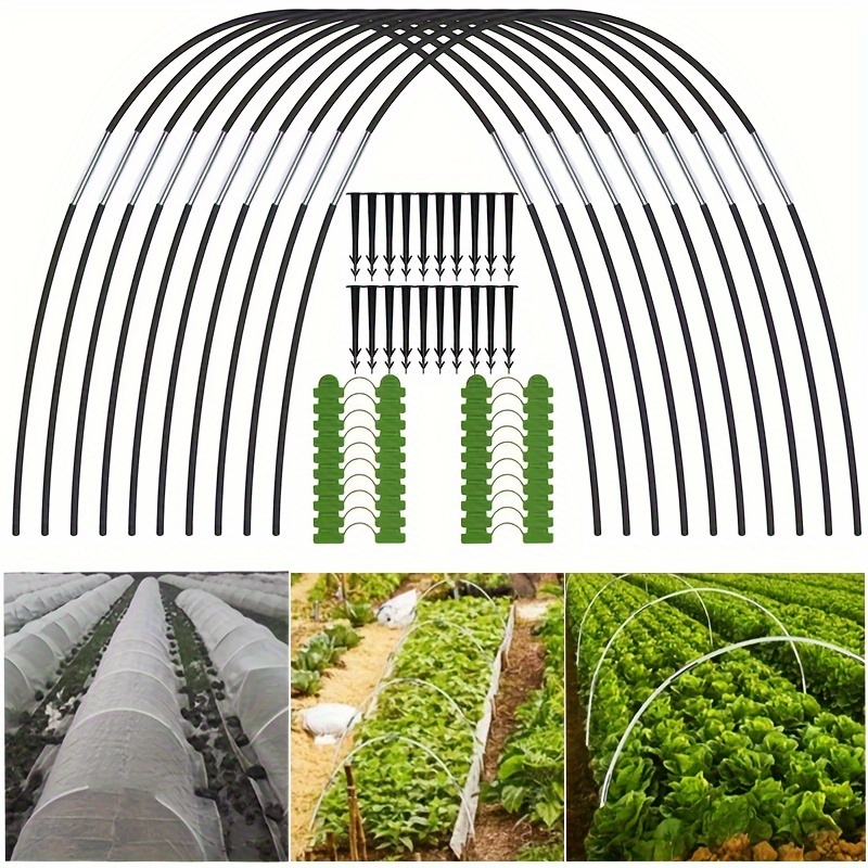 

90-piece Plant Support Garden Stakes For Tunnel Greenhouses, Pmmj Anti-rust Fiberglass Frames With Clips For Bird Insect Protection, Outdoor Indoor All-season Plant Support Structures