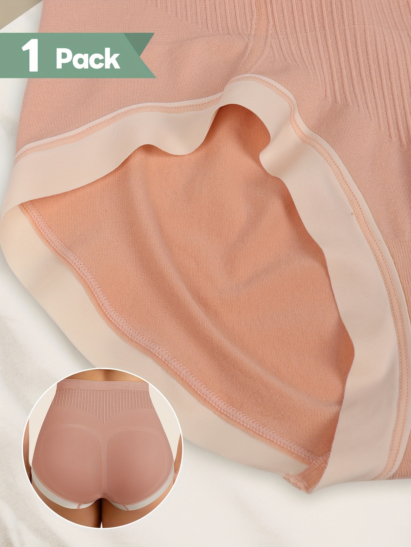 Random Pack of 5 Colors Plus Size High-Waisted Tummy Control Butt Lifting Seamless Panties Women's Underwear Thong