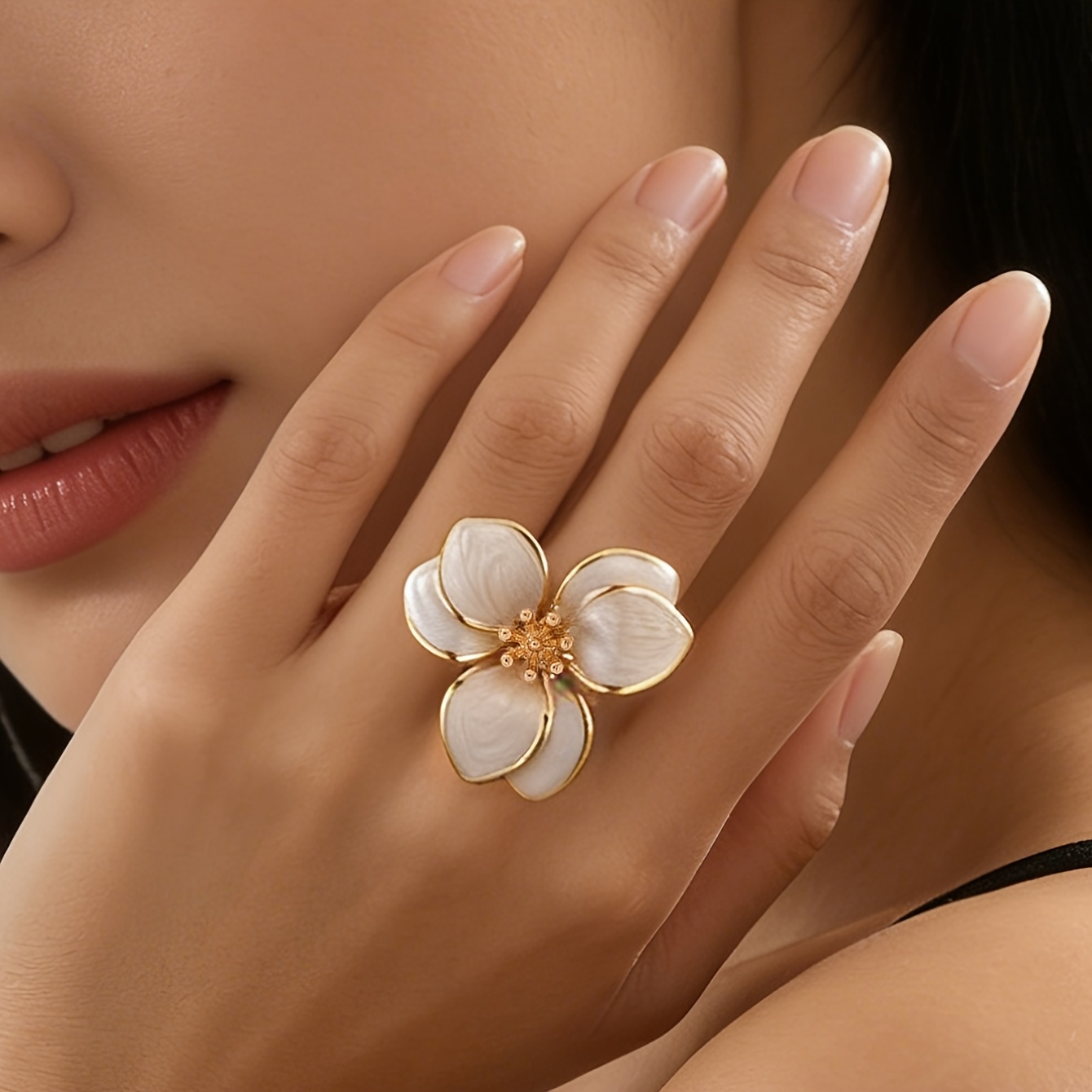 TEMU 1pc Elegantly Designed Colorful Enamel Drip Glitter Flower For Women, Suitable For Holiday Gifting, Beach Vacations, Parties, And Daily Wear