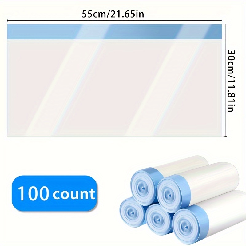 TEMU 100pcs Portable Cat Litter Disposal Bags - Easy For Self-cleaning Litter Boxes