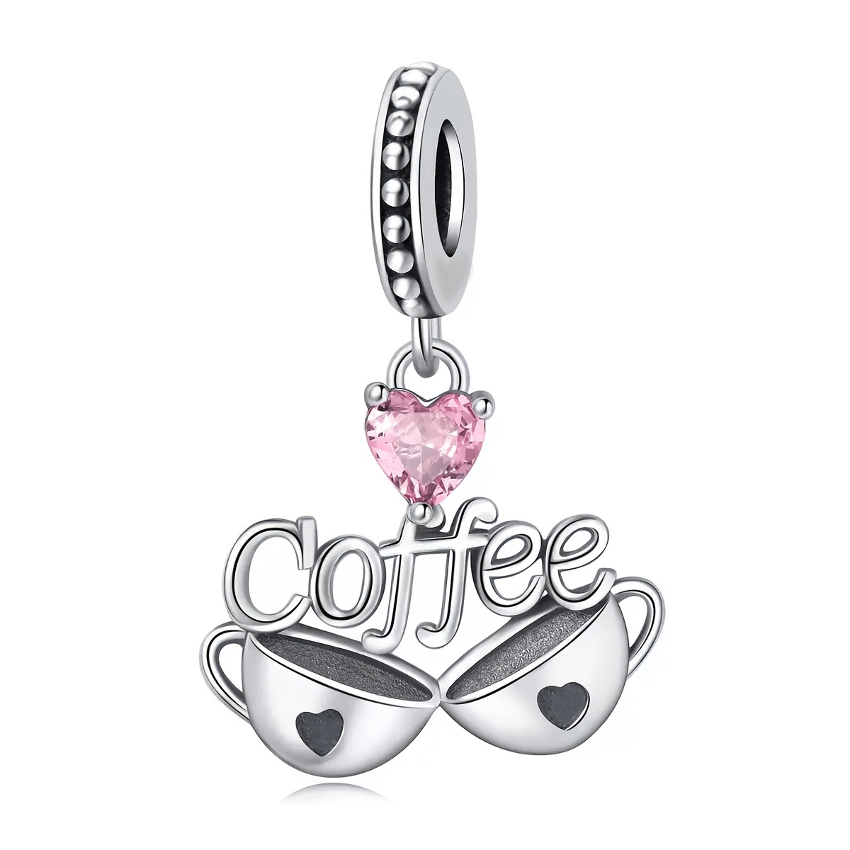 TEMU Pendentif Mug à Café en Argent Plaqué S925, Élégant et , est Parfait pour la Création de Bijoux DIY, Que soit pour des Bracelets, des Bagues ou
