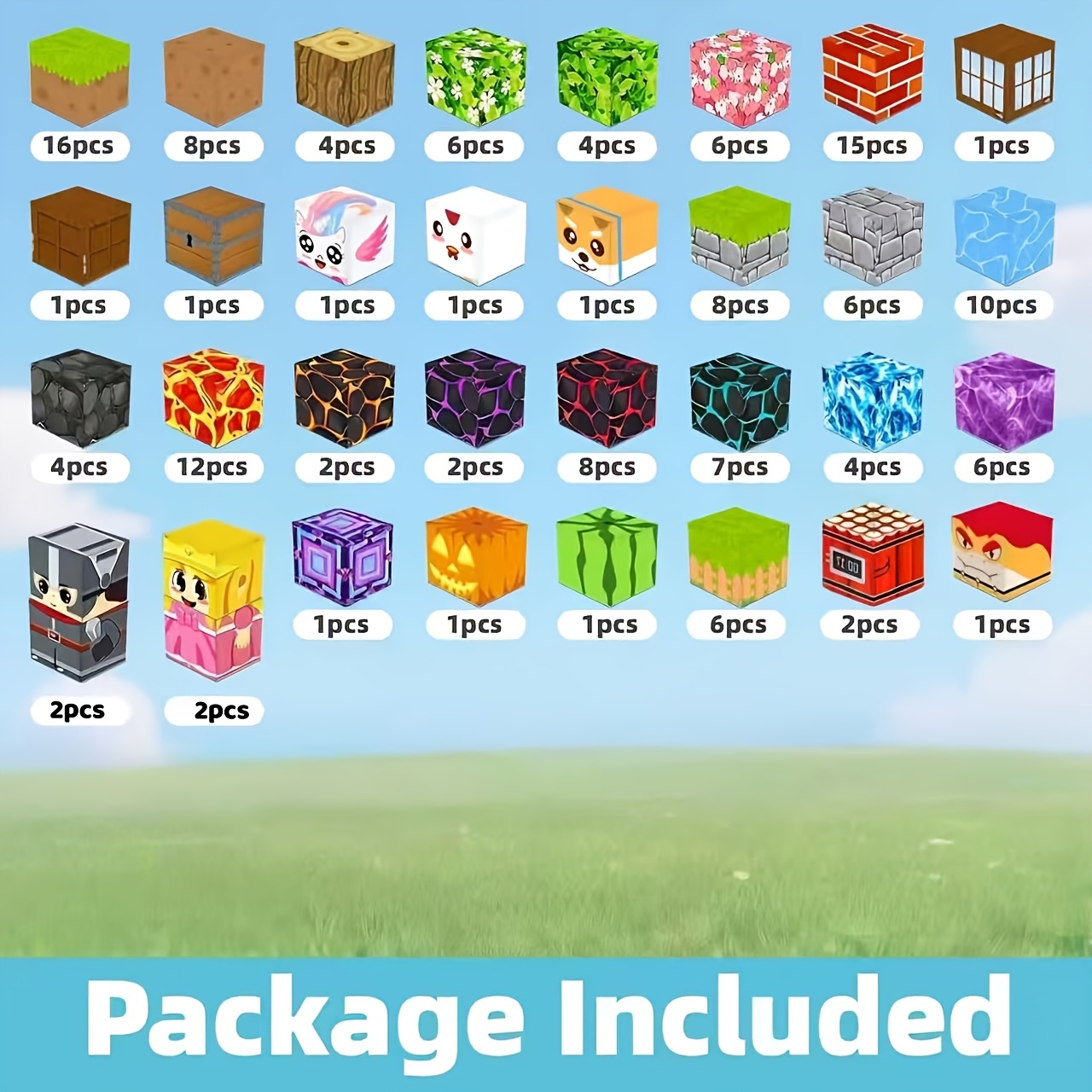 150pcs Magnetic Construction Blocks for 3D World Stacking Toy
