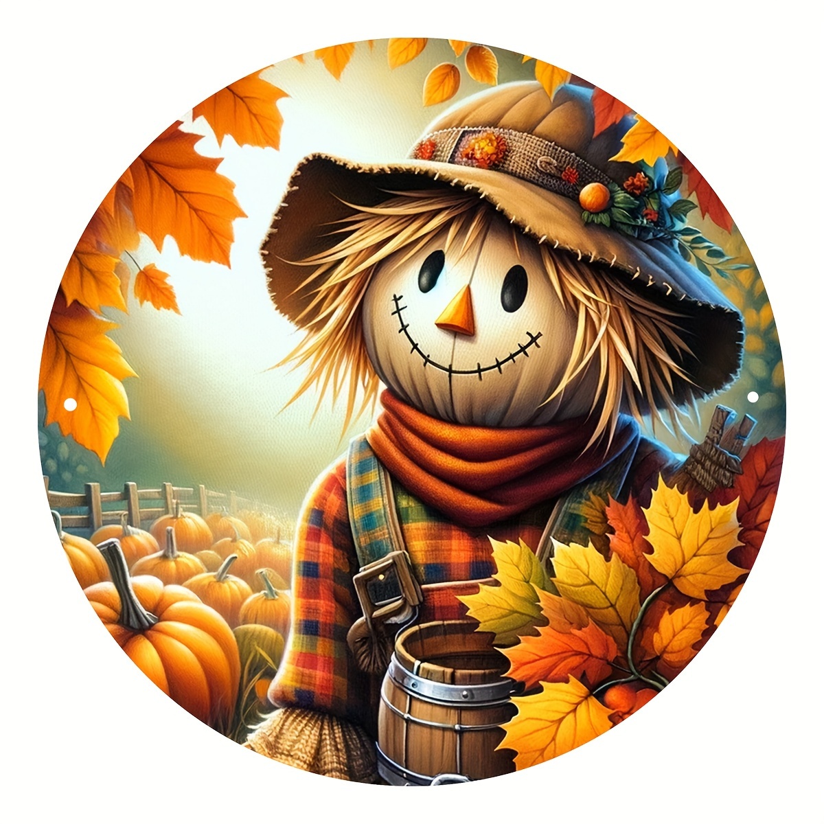 

Charming In Autumn Basket Aluminum Sign - Perfect For Home, Coffee Shops & Halloween Decor
