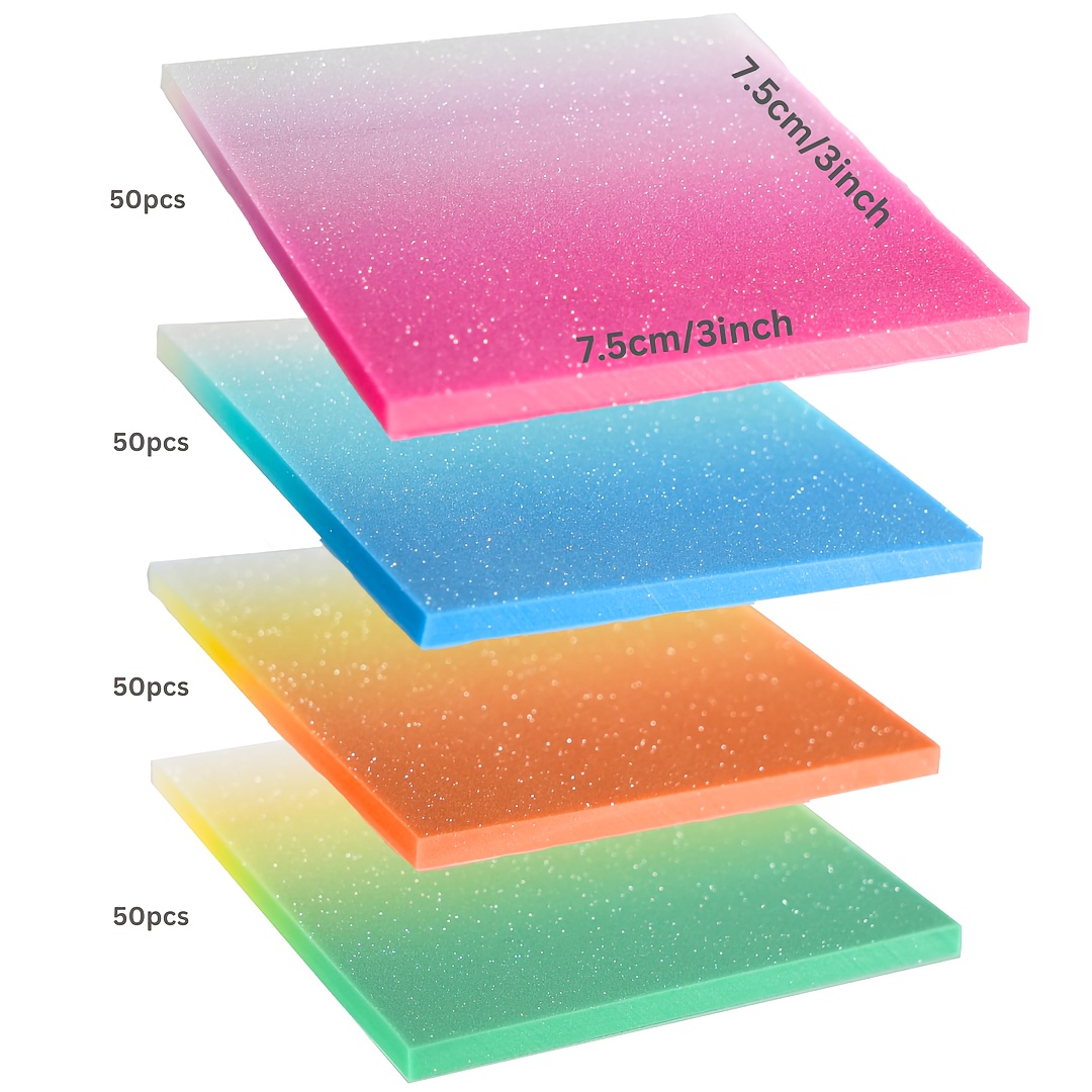 4 Packs of 200 Pages of Color-Gradient PET Notes - Easy to Tear, Colorful To-Do List And Office Supplies