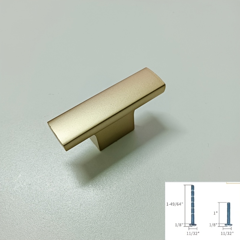 TEMU 1pc, Modern Minimalist Black Cabinet Door Handle Golden Wardrobe Cupboard Shoe Cabinet Hardware Handle Chrome-colored Cabinet Door Handle