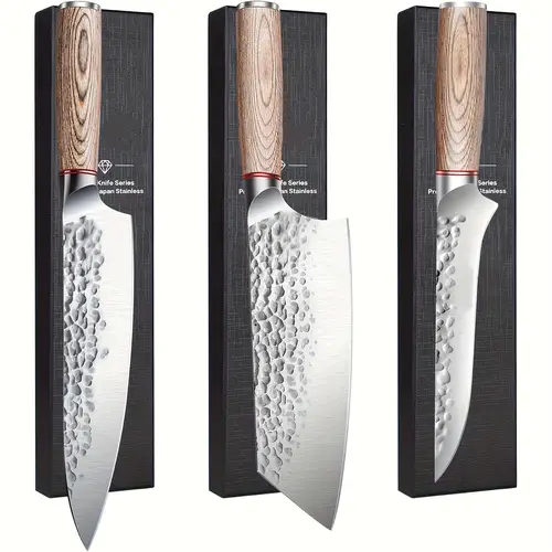 professional kitchen knives set japanese knives high carbon steel vegetable meat knives with ergonomic pakkawood handle and gift box for