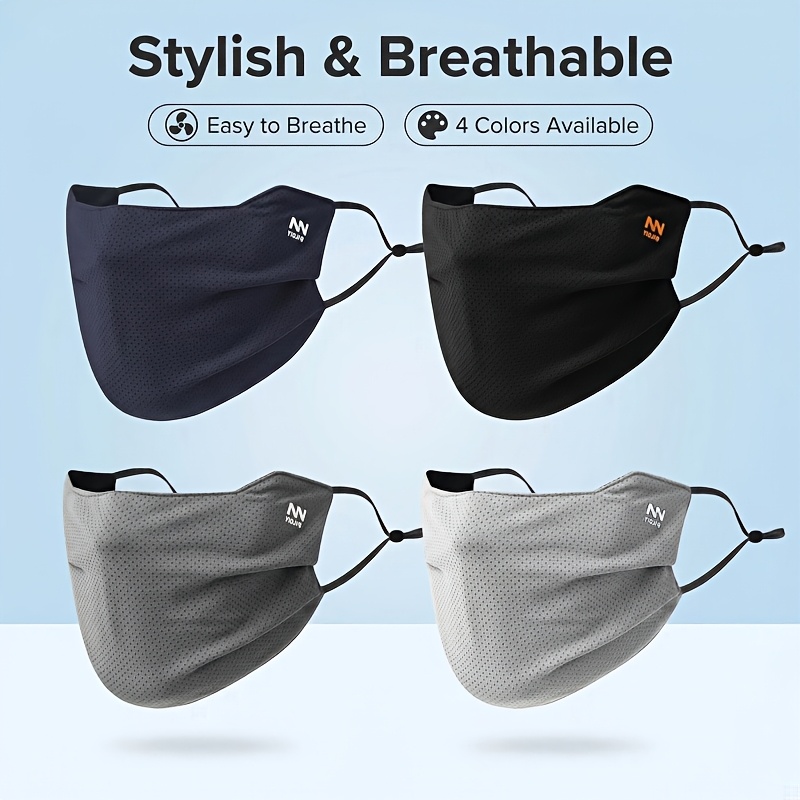 4pcs face mask breathable washable face mask suitable for bicycle running cycling hiking travel